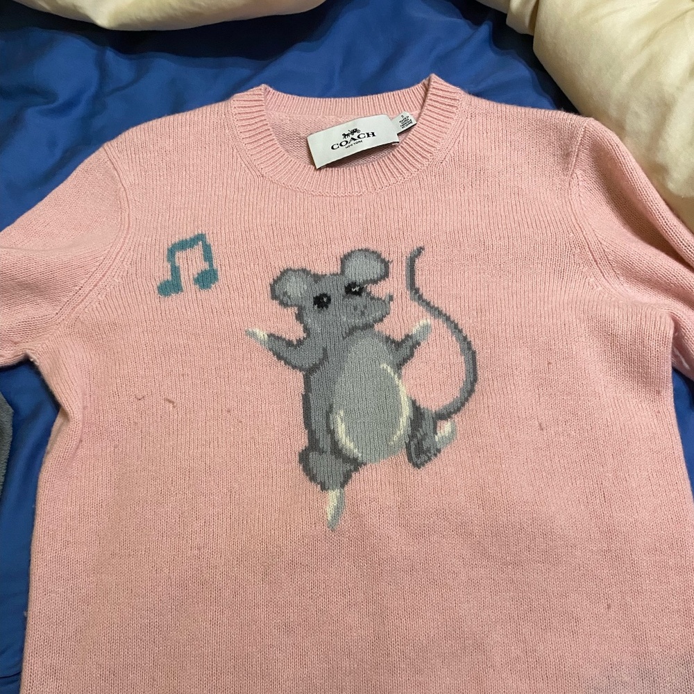 Coach Party Mouse Intarsia Sweater